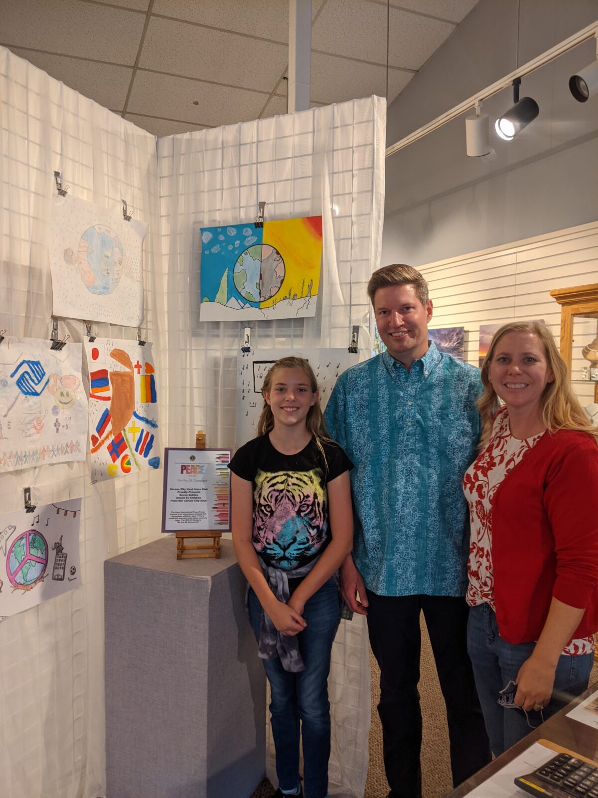 Cadence Schnaible is announced the 2021 Peace Poster Contest Winner Carson City Host Lions
