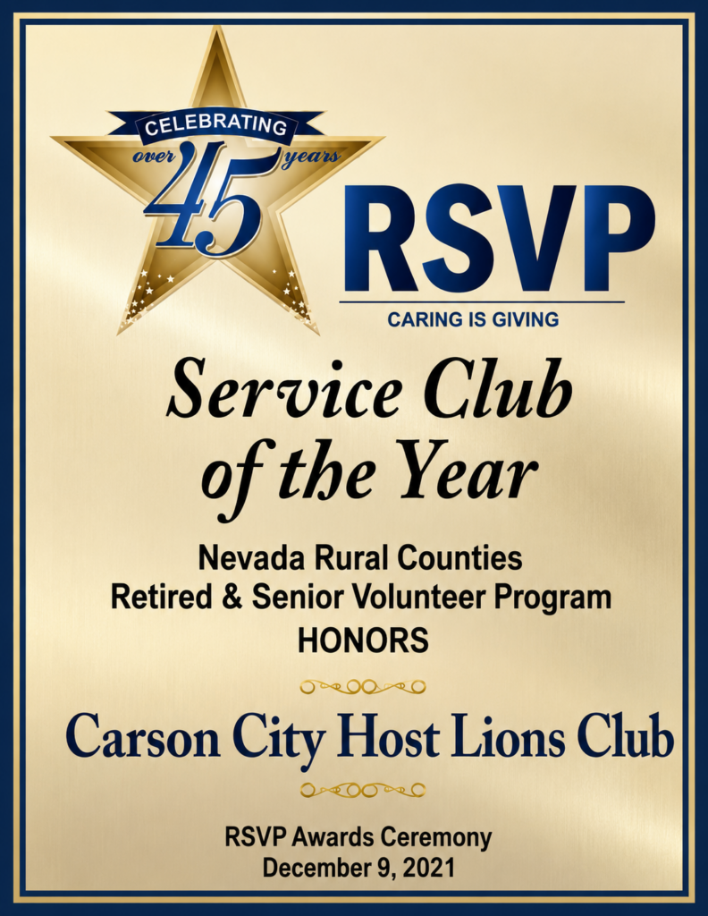 2021 Service Club of the Year Award from RSVP Copy
